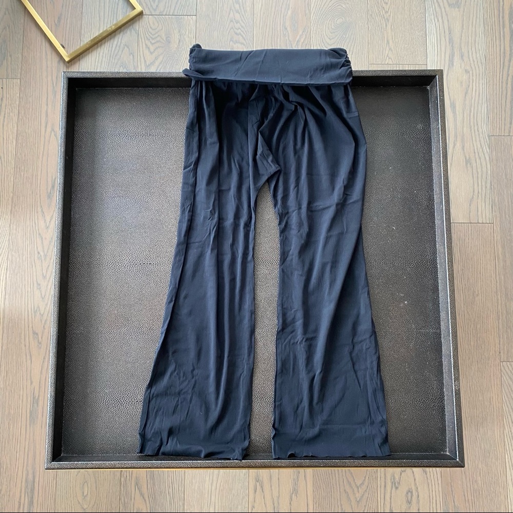 Black Wide Leg Fold-Over Waist Pants